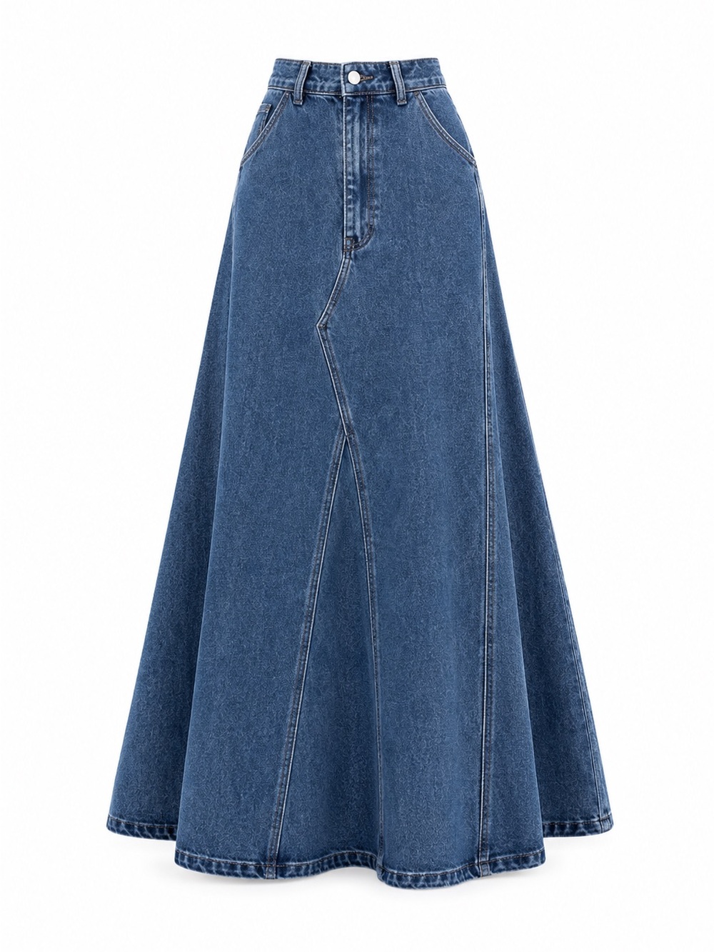70% Cotton Denim Maxi Skirt Modest A-Line Long Jean Skirt